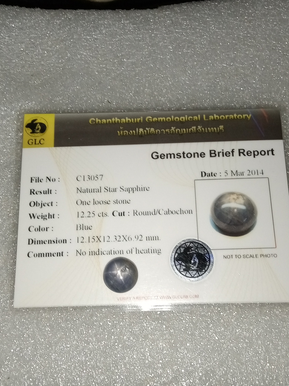 BIG Certified Natural No Heat 12.25ct Blue Star Sapphire - Picture 5 of 17